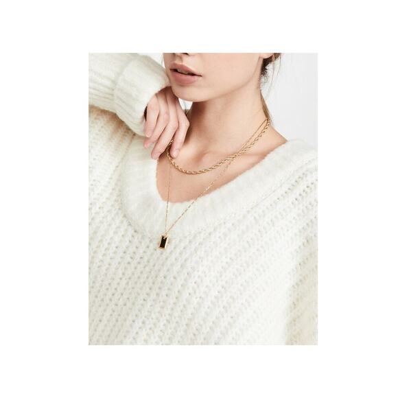 Free People Blue Bell V Neck Sweater Ivory Size XS - Picture 12 of 13